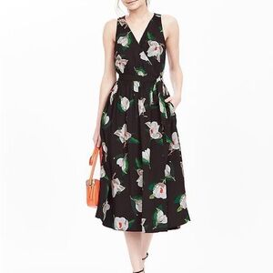 Banana Republic floral sleeveless wrap dress
